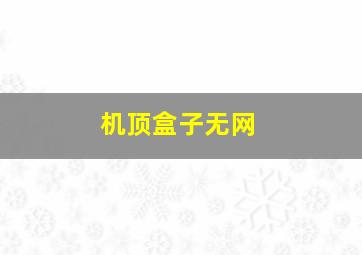 机顶盒子无网