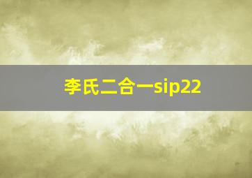 李氏二合一sip22