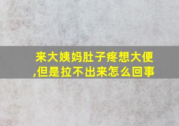 来大姨妈肚子疼想大便,但是拉不出来怎么回事