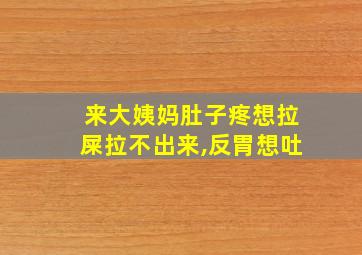 来大姨妈肚子疼想拉屎拉不出来,反胃想吐