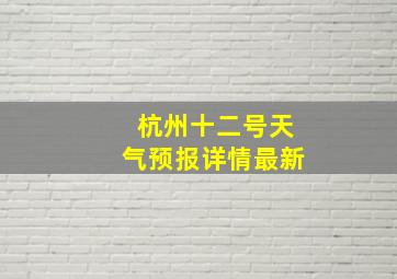 杭州十二号天气预报详情最新