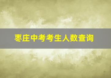 枣庄中考考生人数查询