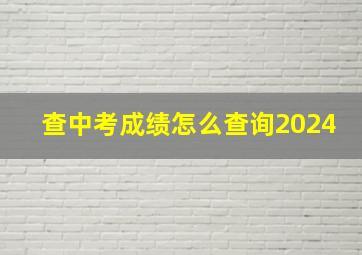 查中考成绩怎么查询2024