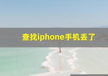 查找iphone手机丢了