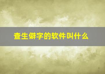 查生僻字的软件叫什么