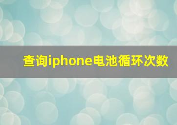 查询iphone电池循环次数