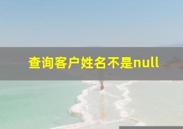 查询客户姓名不是null