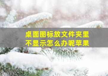 桌面图标放文件夹里不显示怎么办呢苹果