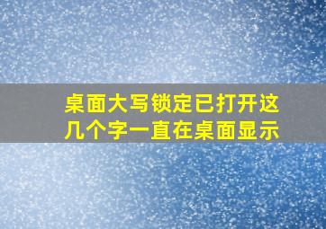 桌面大写锁定已打开这几个字一直在桌面显示