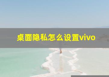 桌面隐私怎么设置vivo