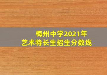 梅州中学2021年艺术特长生招生分数线