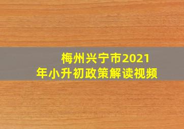 梅州兴宁市2021年小升初政策解读视频