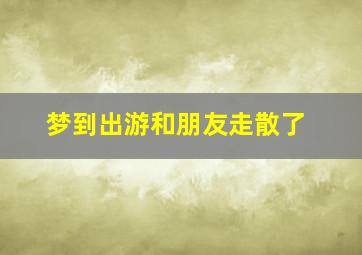 梦到出游和朋友走散了