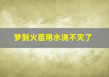 梦到火苗用水浇不灭了