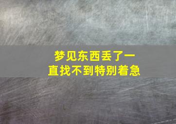 梦见东西丢了一直找不到特别着急