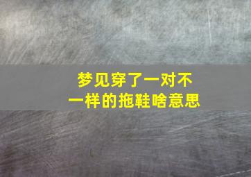 梦见穿了一对不一样的拖鞋啥意思