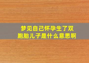 梦见自己怀孕生了双胞胎儿子是什么意思啊