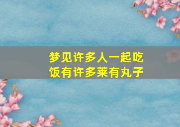 梦见许多人一起吃饭有许多莱有丸子