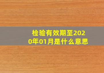 检验有效期至2020年01月是什么意思