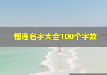 榴莲名字大全100个字数