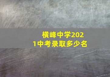 横峰中学2021中考录取多少名