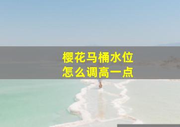 樱花马桶水位怎么调高一点