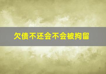 欠债不还会不会被拘留