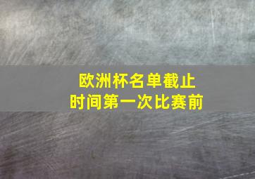 欧洲杯名单截止时间第一次比赛前