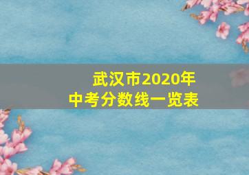 武汉市2020年中考分数线一览表