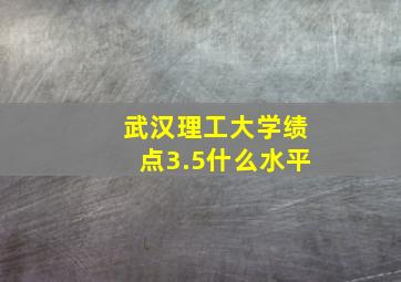 武汉理工大学绩点3.5什么水平