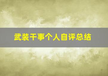 武装干事个人自评总结