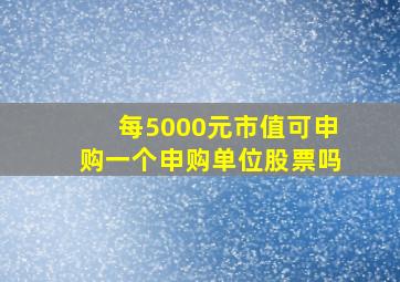 每5000元市值可申购一个申购单位股票吗