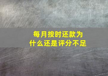 每月按时还款为什么还是评分不足