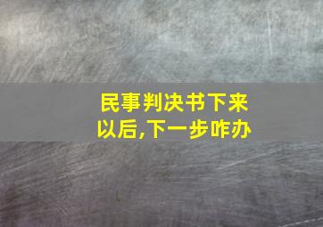 民事判决书下来以后,下一步咋办