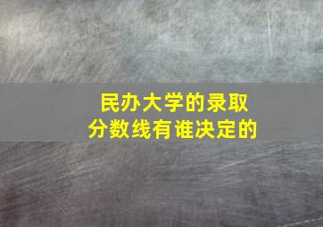 民办大学的录取分数线有谁决定的