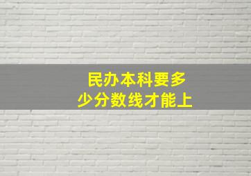 民办本科要多少分数线才能上