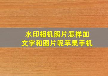 水印相机照片怎样加文字和图片呢苹果手机