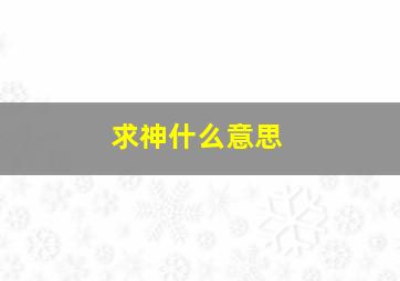 求神什么意思