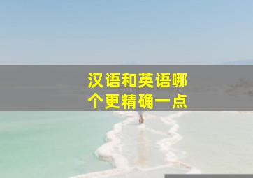 汉语和英语哪个更精确一点