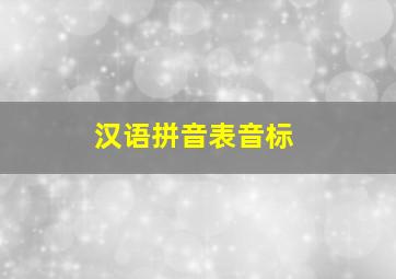 汉语拼音表音标