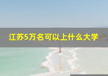 江苏5万名可以上什么大学