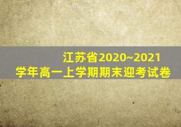 江苏省2020~2021学年高一上学期期末迎考试卷