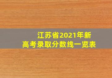 江苏省2021年新高考录取分数线一览表