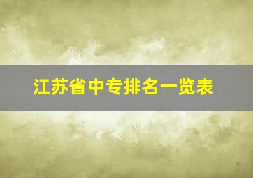 江苏省中专排名一览表