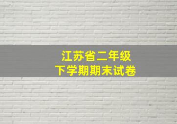 江苏省二年级下学期期末试卷