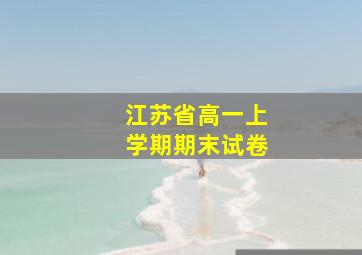 江苏省高一上学期期末试卷