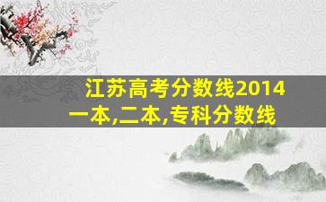 江苏高考分数线2014一本,二本,专科分数线