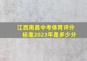 江西南昌中考体育评分标准2023年是多少分