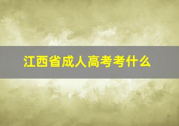 江西省成人高考考什么