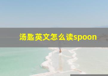 汤匙英文怎么读spoon